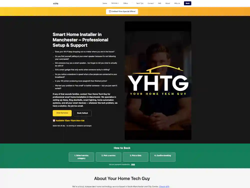 Your Home Tech Guy homepage screenshot
